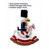 Navy wooden rocking horse Christmas Home and table Decor