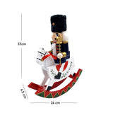 Navy wooden rocking horse Christmas Home and table Decor