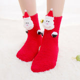 LSB Red Santa Eyes -Xmas Tree Theme Woolen Christmas Socks For Kids