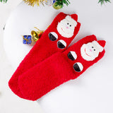 LSB Red Santa Eyes -Xmas Tree Theme Woolen Christmas Socks For Kids