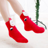LSB Red Santa Eyes -Xmas Tree Theme Woolen Christmas Socks For Kids
