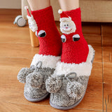 LSB Red Santa Eyes -Xmas Tree Theme Woolen Christmas Socks For Kids