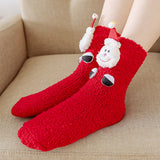 LSB Red Santa Eyes -Xmas Tree Theme Woolen Christmas Socks For Kids