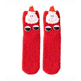 LSB Red Santa Eyes -Xmas Tree Theme Woolen Christmas Socks For Kids