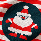 LSB Red & Cream Striped Santa, Woven Christmas Tote Bag