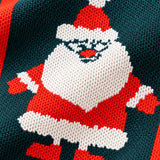 LSB Dark Green & Red Striped Santa, Woven Christmas Tote Bag