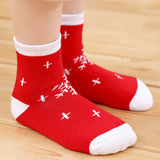 LSB Red Green White Themed Christmas Ankle Socks Set Of 5 Pcs