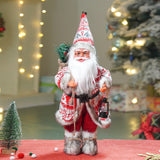 12 inches Red & White Snowflakes Santa, Christmas Home and Table Decor