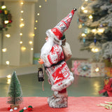 12 inches Red & White Snowflakes Santa, Christmas Home and Table Decor