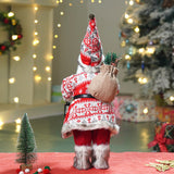 12 inches Red & White Snowflakes Santa, Christmas Home and Table Decor