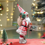 12 inches Red & White Snowflakes Santa, Christmas Home and Table Decor