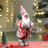 12 inches Red & White Snowflakes Santa, Christmas Home and Table Decor