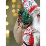 12 inches Red & White Snowflakes Santa, Christmas Home and Table Decor