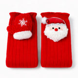 LSB Red Santa & Mittens Christmas Themed Ankle Length Socks For Kids