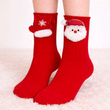 LSB Red Santa & Mittens Christmas Themed Ankle Length Socks For Kids