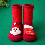 LSB 3D Red Santa & Stockings Christmas Themed Ankle Length Socks For Kids