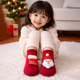 LSB 3D Red Santa & Stockings Christmas Themed Ankle Length Socks For Kids