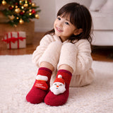 LSB 3D Red Santa & Stockings Christmas Themed Ankle Length Socks For Kids