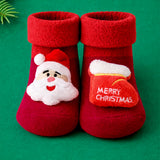 LSB 3D Red Santa & Stockings Christmas Themed Ankle Length Socks For Kids