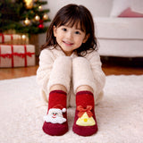 LSB Red Santa & Bell Christmas Themed Ankle Length Socks For Kids