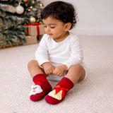 LSB Red Santa & Bell Christmas Themed Ankle Length Socks For Kids