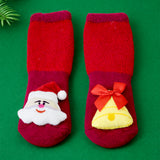 LSB Red Santa & Bell Christmas Themed Ankle Length Socks For Kids