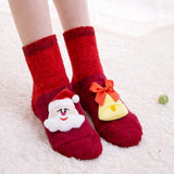 LSB Red Santa & Bell Christmas Themed Ankle Length Socks For Kids