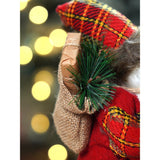 12 inches Red Checks Santa, Christmas Home and Table Decor