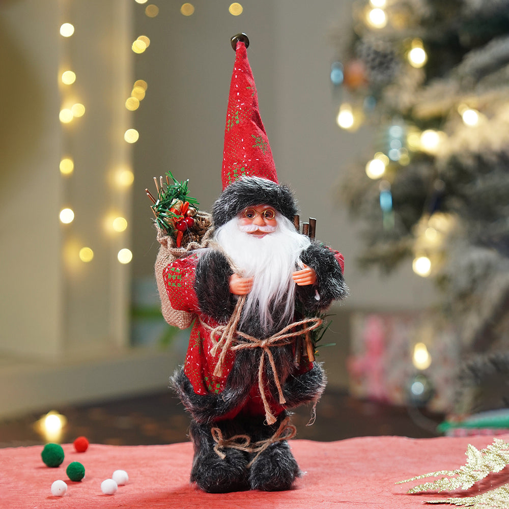 12 inches Red & Green dotted Santa, Christmas Home and Table Decor