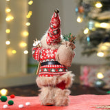 12 inches Red & Olive Snowflakes Santa, Christmas Home and Table Decor