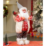 24 inches/2feet Red Polka Dot Cardigan Santa, Christmas Home and Table Decor