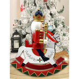 Red wooden rocking horse Christmas Home and table Decor