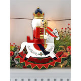 Red wooden rocking horse Christmas Home and table Decor