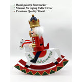 Red wooden rocking horse Christmas Home and table Decor