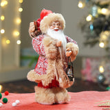 12 inches Red tweed Robe Santa, Christmas Home and Table Decor