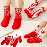 LSB Red White Themed Christmas Ankle Socks For Kids-Set Of 5 Pcs