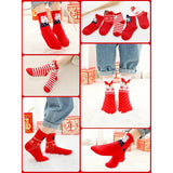 LSB Red White Themed Christmas Ankle Socks For Kids-Set Of 5 Pcs