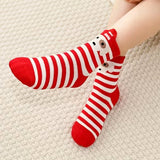 LSB Red White Themed Christmas Ankle Socks For Kids-Set Of 5 Pcs