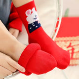 LSB Red White Themed Christmas Ankle Socks For Kids-Set Of 5 Pcs