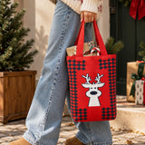 LSB Reindeer Face, Woven Christmas Tote Bag