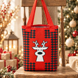 LSB Reindeer Face, Woven Christmas Tote Bag