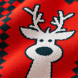 LSB Reindeer Face, Woven Christmas Tote Bag