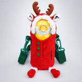 LSB Reindeer Design, Two Lid Series with Plush Cover, Stainless Steel Water Bottle & Hot thermos flask for Kids and Toddlers, 600ml