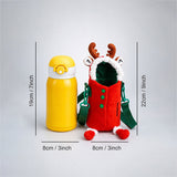 LSB Reindeer Design, Two Lid Series with Plush Cover, Stainless Steel Water Bottle & Hot thermos flask for Kids and Toddlers, 600ml