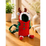 LSB Reindeer Design, Two Lid Series with Plush Cover, Stainless Steel Water Bottle & Hot thermos flask for Kids and Toddlers, 600ml