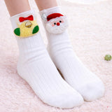 LSB White Santa & Sockings Christmas Themed Ankle Length Socks For Kids