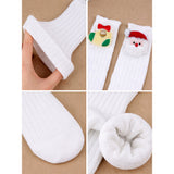 LSB White Santa & Sockings Christmas Themed Ankle Length Socks For Kids