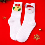 LSB White Santa & Sockings Christmas Themed Ankle Length Socks For Kids