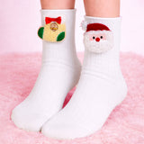 LSB White Santa & Sockings Christmas Themed Ankle Length Socks For Kids