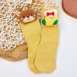 LSB Yellow 3D Dear & Stockings Christmas Themed Ankle Length Socks For Kids